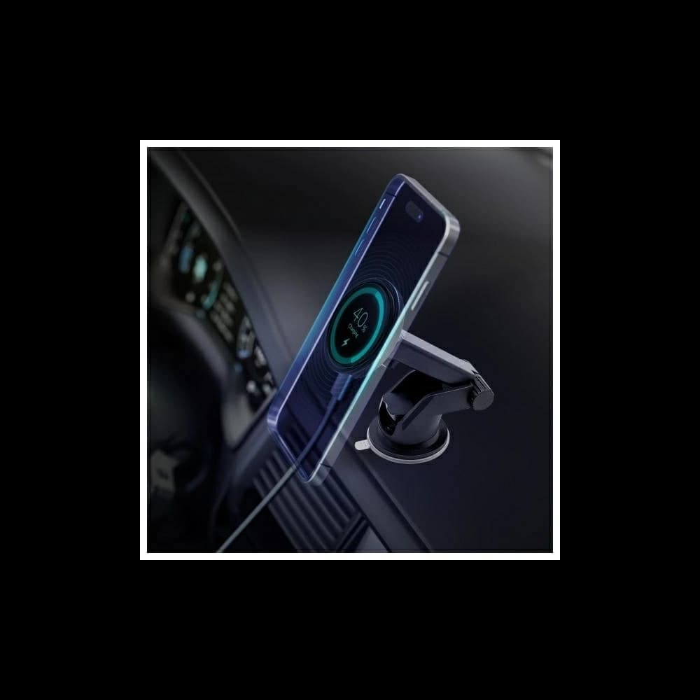 3MK Car MagCharger 15W Schwarze Wireless Charging Halterung für das Armaturenbrett - 4