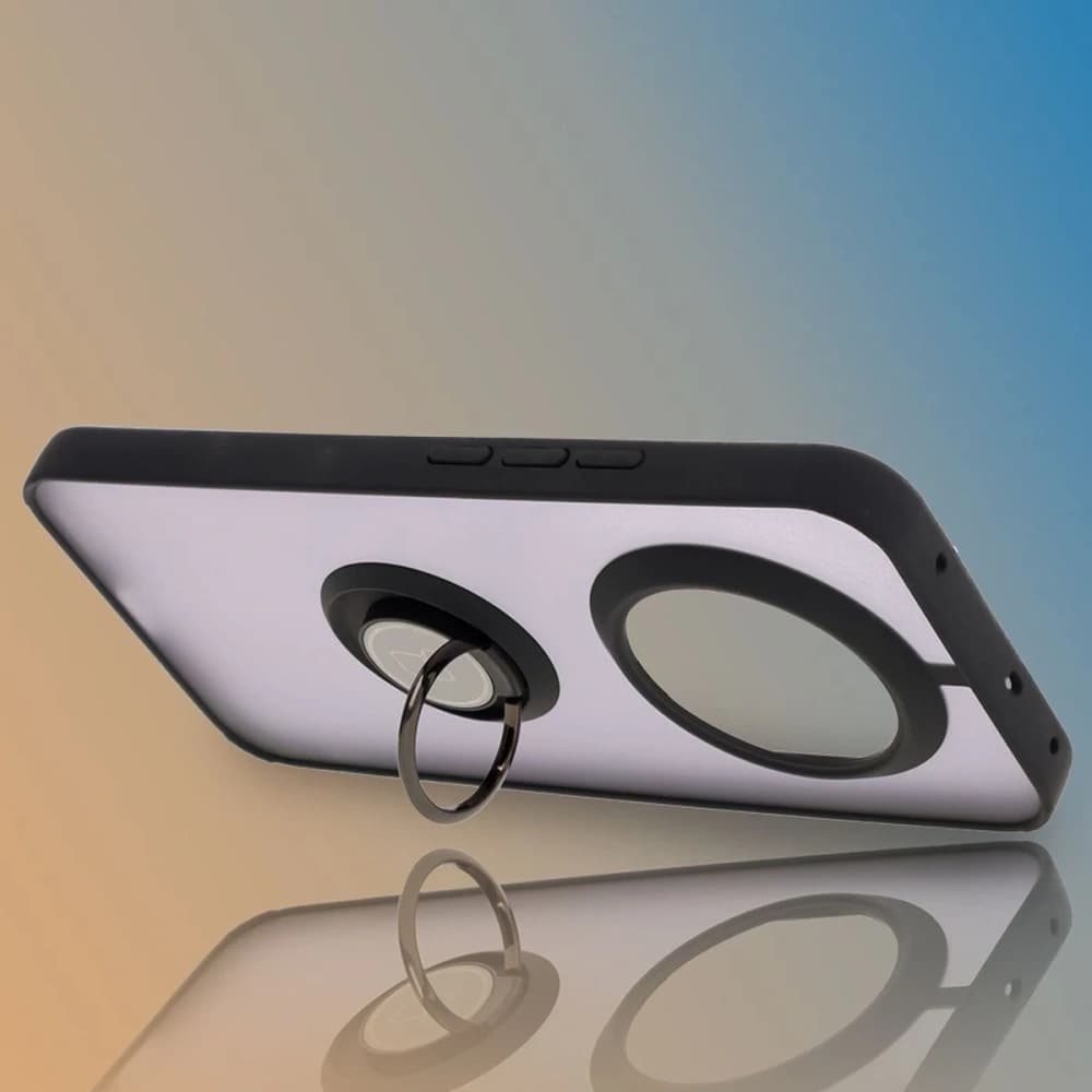 Bizon Case Hybrid Ring Realme 14 Pro Plus 5G rauchig mit schwarzem Rahmen - 6