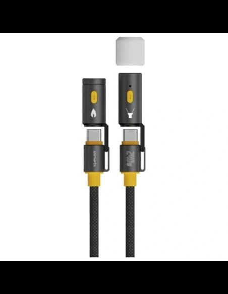 4smarts Explorer 3in1 USB-C / USB-C öngyújtó, zseblámpa 240W 1.5m fekete