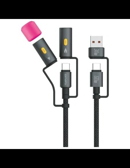 4smarts Explorer 4in1 USB-C / USB-A, USB-C Feuerzeug, Taschenlampe 60W 1m schwarz
