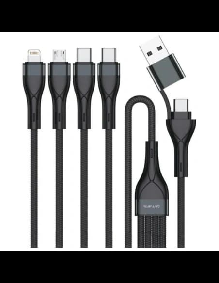 4smarts 4in1 USB-C, USB-A / 2xUSB-C, Micro-USB, Lightning 1,2m schwarz