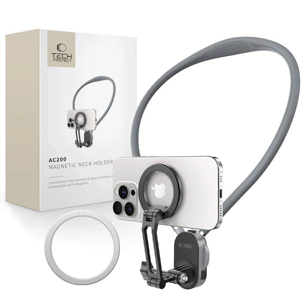 Tech-Protect AC200 Magnetic MagSafe & GoPro & DJI Neck Holder Crayon Grey