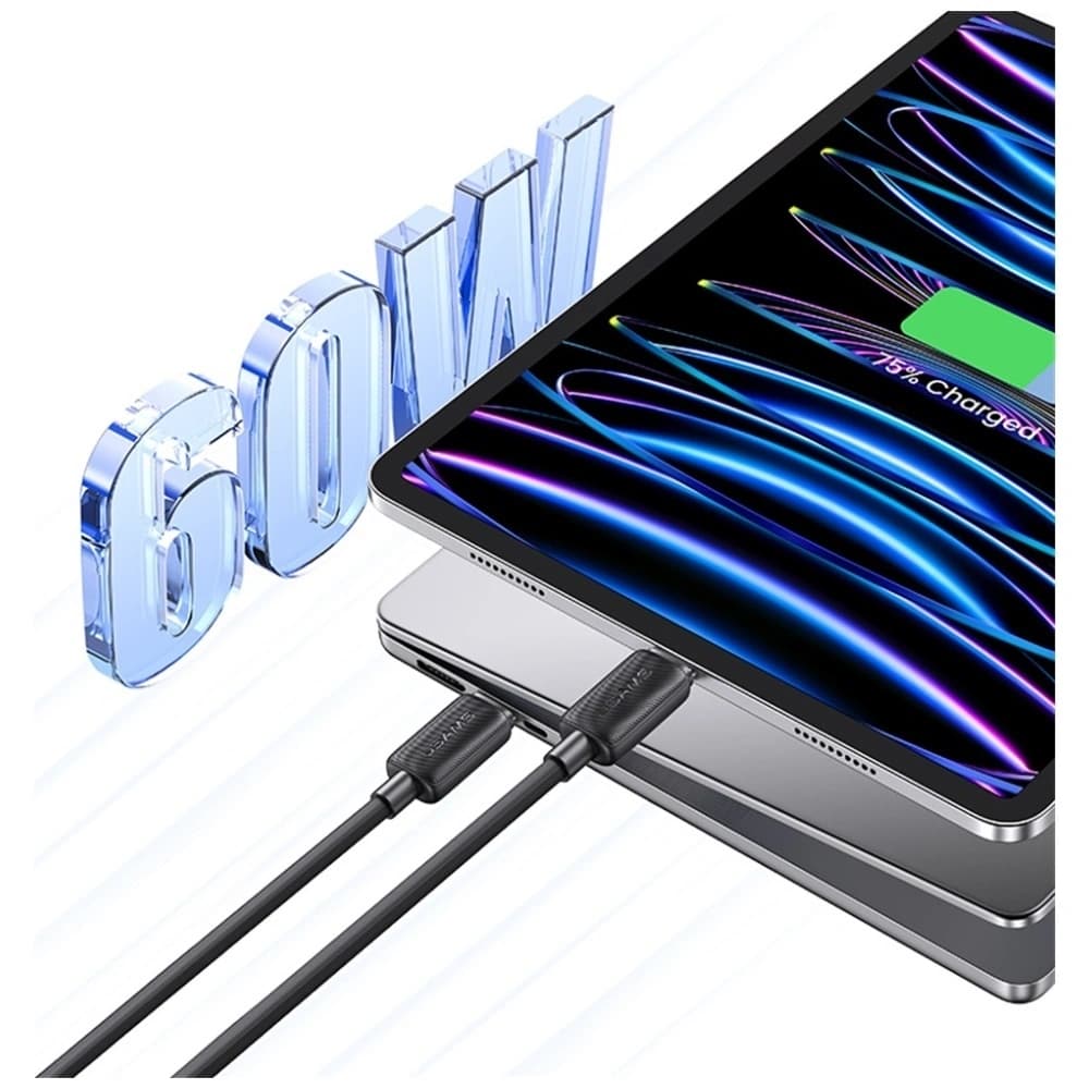 USAMS KY Series US-SJ691 cablu USB-C / USB-C 60W 1m alb - 9