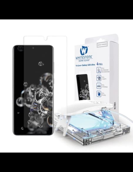 Whitestone Dome Samsung Gehärtetes Glas mit UV-Kleber Glas Galaxy S20 Ultra Clear