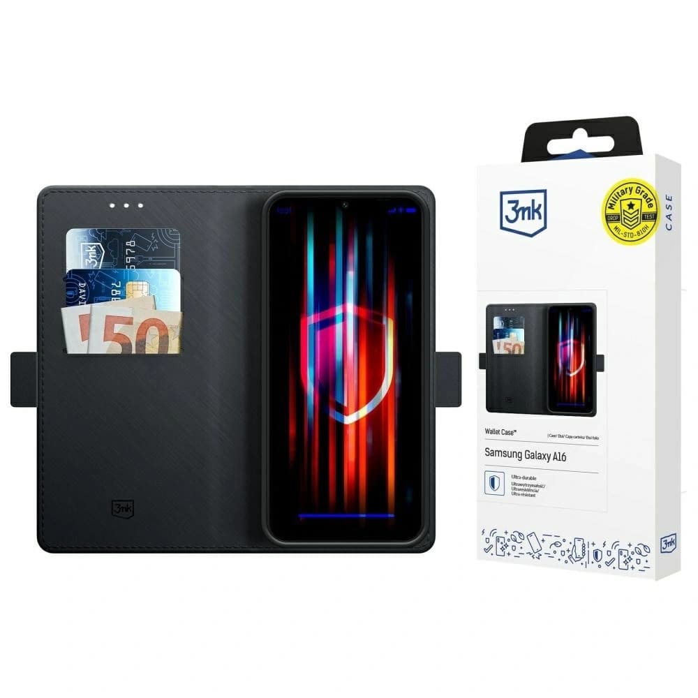 Husa 3MK Wallet pentru Google Pixel 9A neagră