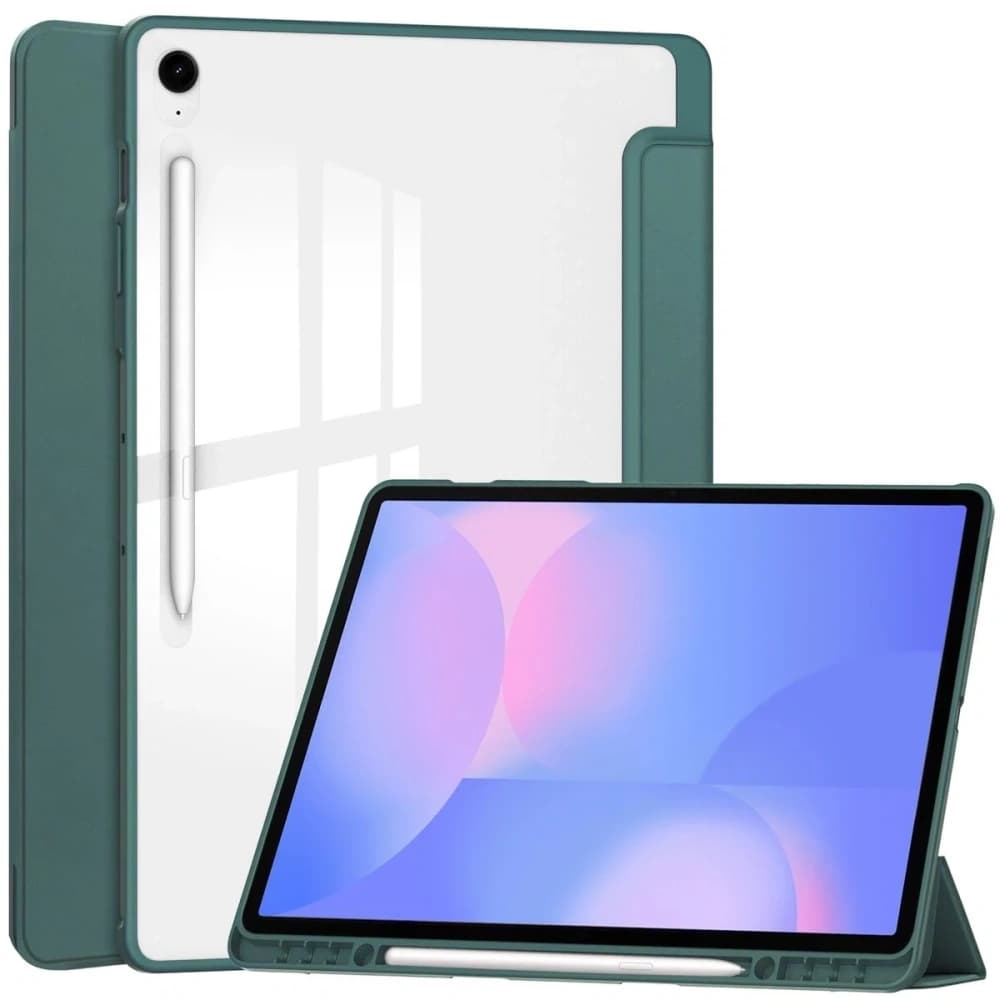 Bizon Case Tab Klar Matt Samsung Galaxy Tab S10 FE+ Plus dunkelgrün