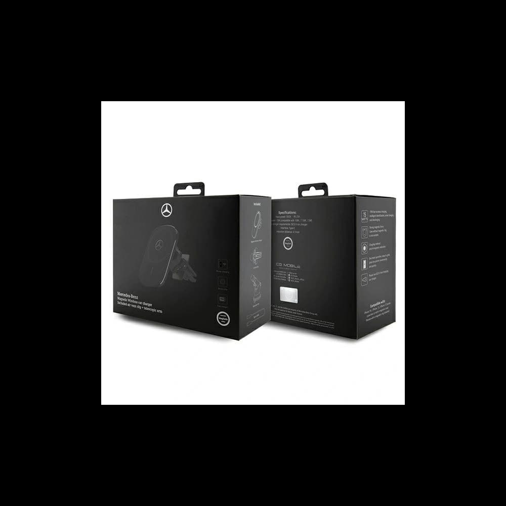 Mercedes MEWCCGSLK 15W kártyatartó / ablakra szerelhető vezeték nélküli töltő Ezüst Csillagok MagSafe fekete - 4