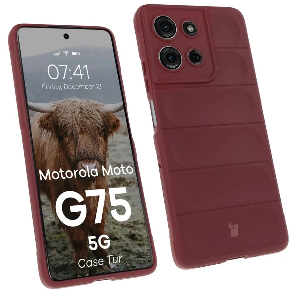 Bizon Case Tur Motorola Moto G75 5G burgundy