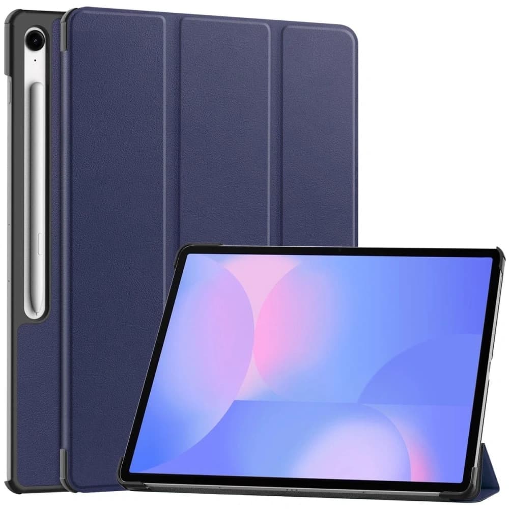 Husa Bizon Tab Croc pentru Samsung Galaxy Tab S10 FE+ Plus de culoare albastru închis