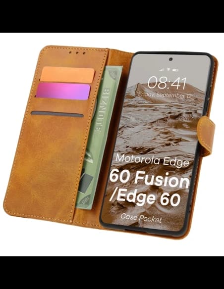 Bizon Case Pocket Motorola Edge 60 Fusion / Edge 60 / 60 brown