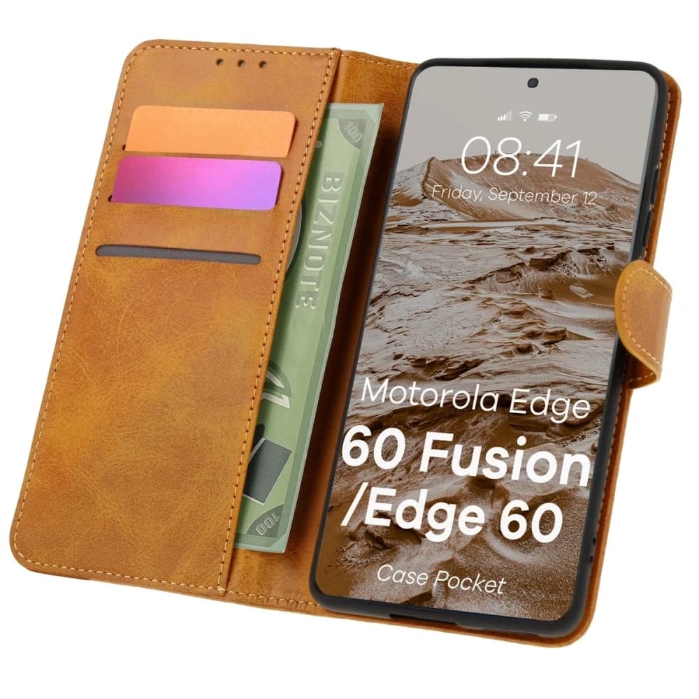 Bizon Case Pocket Motorola Edge 60 Fusion / Edge 60 / 60 brown
