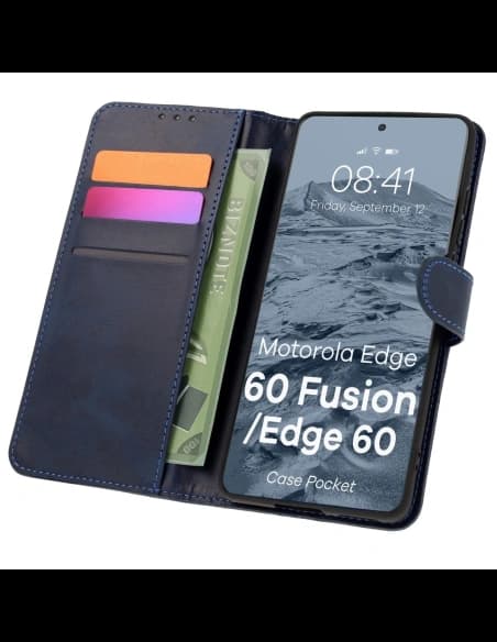 Bizon Case Pocket Motorola Edge 60 Fusion / Edge 60 / 60 navy blue