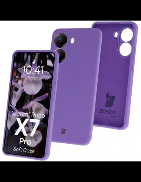 Husă moale Bizon pentru Xiaomi POCO X7 Pro, violetă