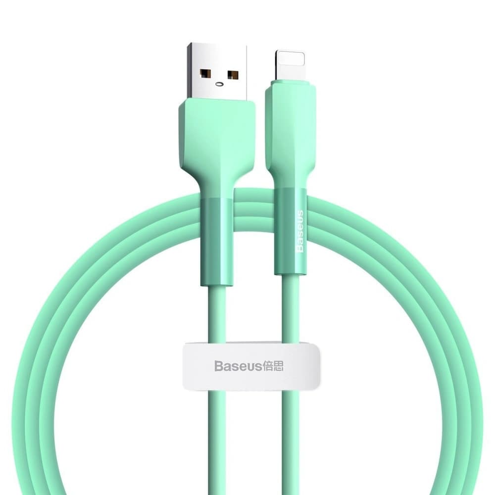 Kabel Lightning USB Baseus Silica Gel, 2.4A, 1m (verde)