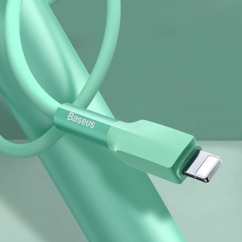Kabel Lightning USB Baseus Silica Gel, 2.4A, 1m (verde) - 6