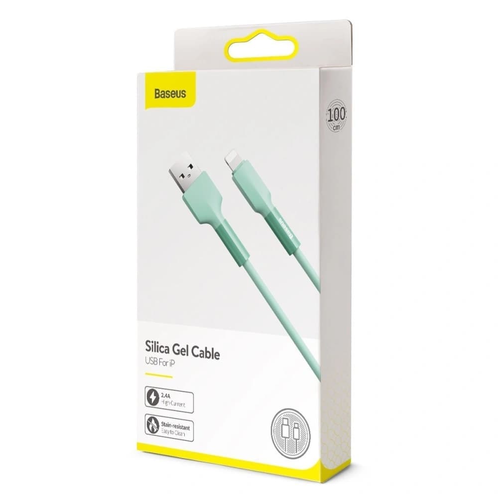 Kabel Lightning USB Baseus Silica Gel, 2.4A, 1m (verde) - 7