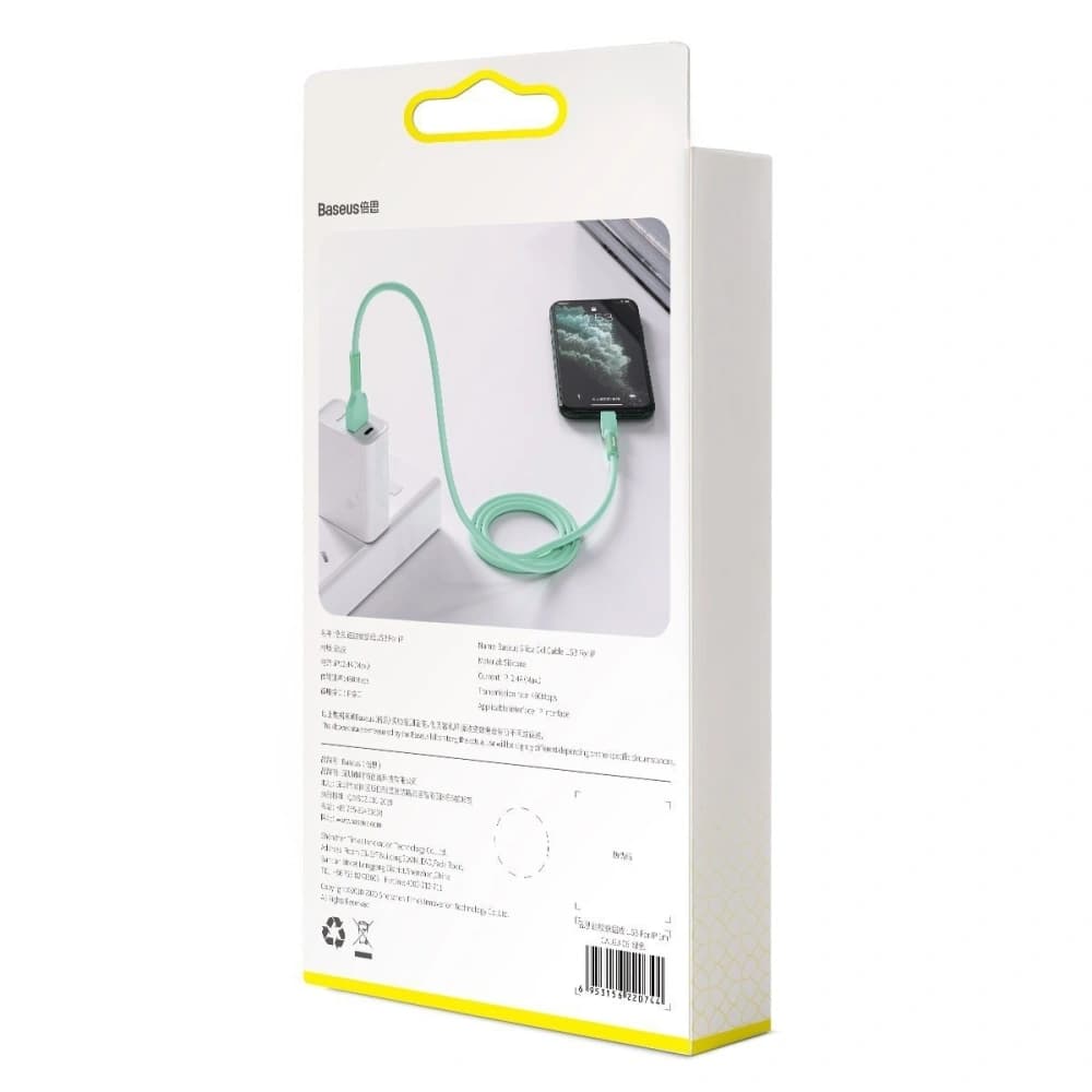 Kabel Lightning USB Baseus Silica Gel, 2.4A, 1m (verde) - 8