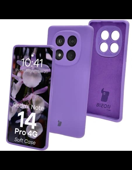 Husă Bizon Soft pentru Xiaomi Redmi Note 14 Pro 4G violetă