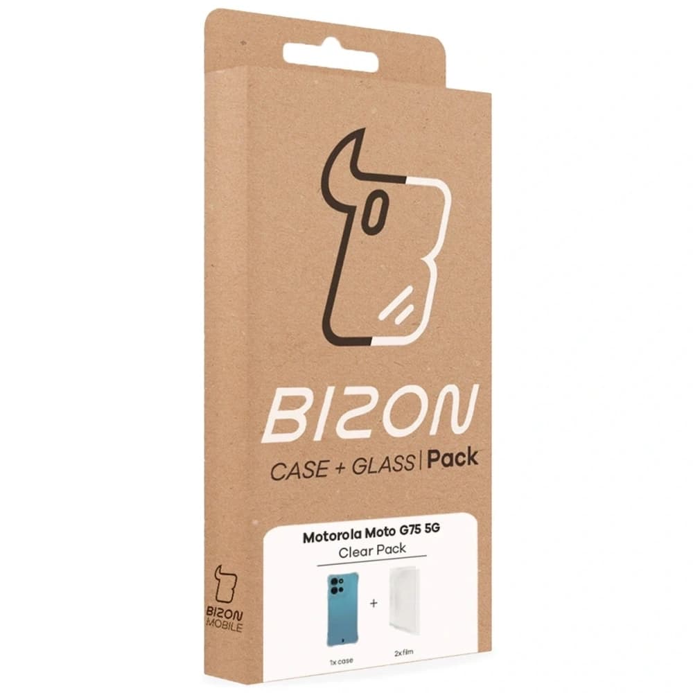 Bizon Case Clear Pack flexible case + 2x screen film Motorola Moto G75 5G - 9