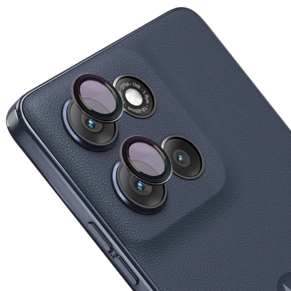 Obiectiv Snap din sticlă Bizon pentru Motorola Moto G86 5G / G86 Power 5G cu ramă neagră