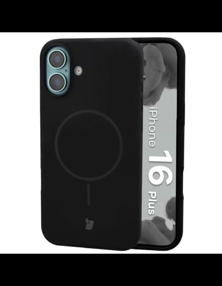 Husă moale Bizon cu magnet pentru Apple iPhone 16 Plus neagră