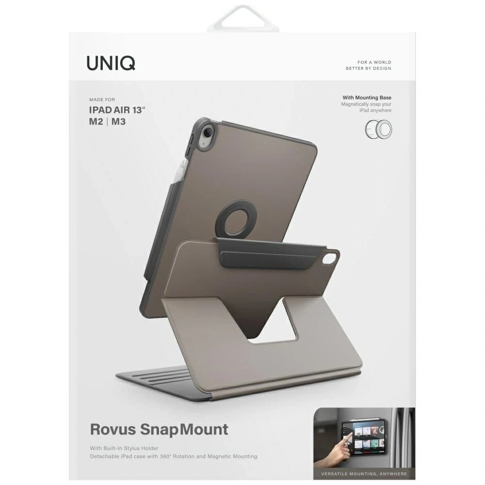 UNIQ Rovus Snapmount Magnetisch 360 Rotierbar Abnehmbar Apple iPad Air 13" 2024 / 13" 2025 grau - 10