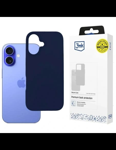 Husa din silicon 3MK pentru Apple iPhone 16 Plus, albastru închis