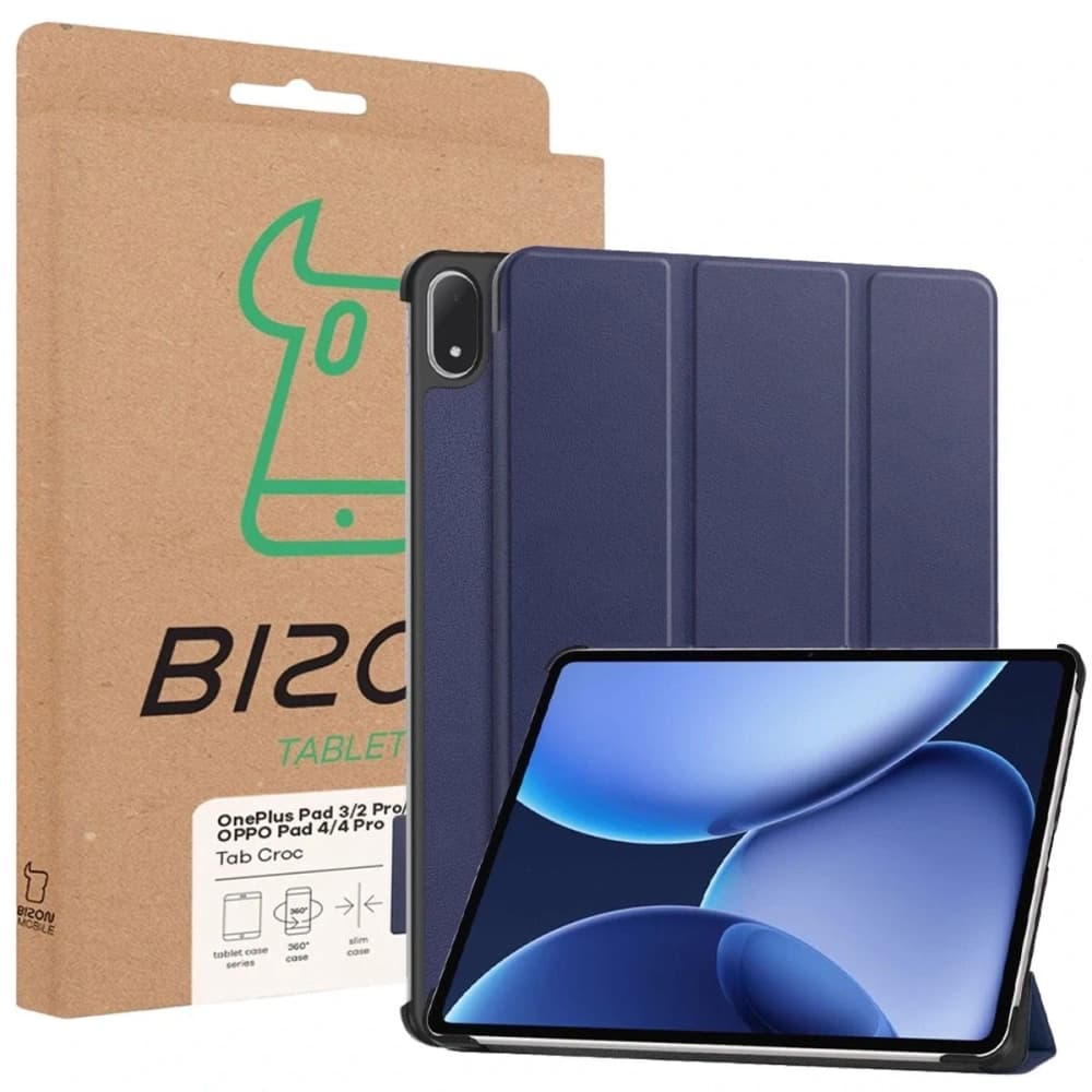 Husa Bizon Tab Croc OnePlus Pad 3 / 2 Pro / OPPO Pad 4 / 4 Pro albastru marin - 8