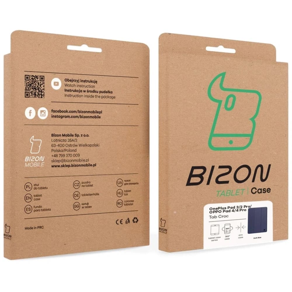 Husa Bizon Tab Croc OnePlus Pad 3 / 2 Pro / OPPO Pad 4 / 4 Pro albastru marin - 9