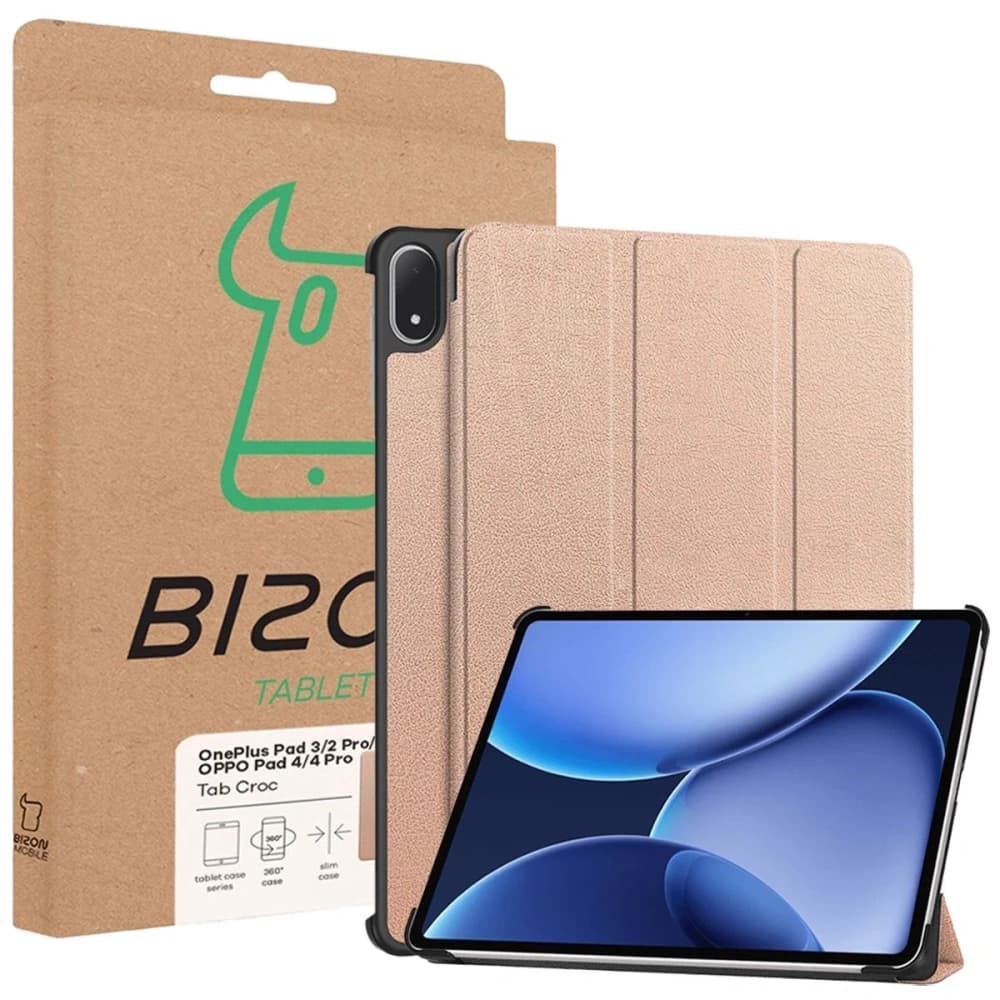Bizon Case Tab Croc OnePlus Pad 3 / 2 Pro / OPPO Pad 4 / 4 Pro Roségold - 8