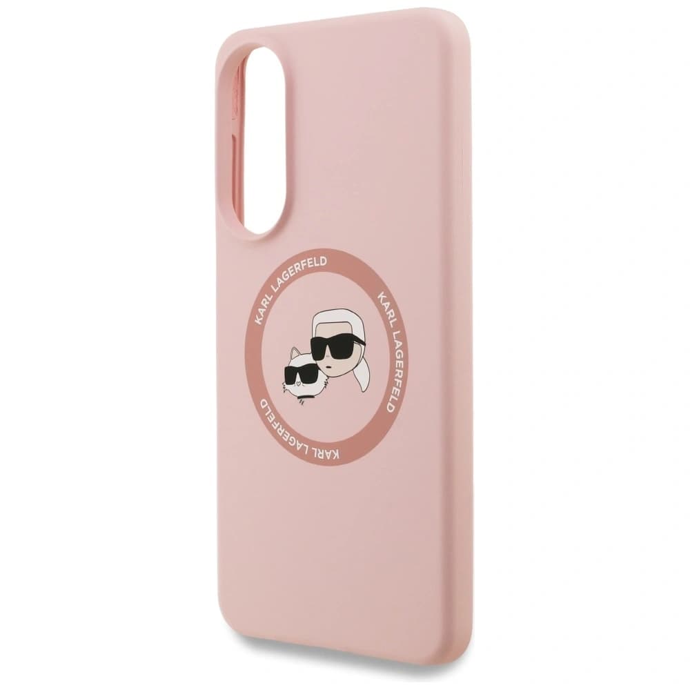 Karl Lagerfeld Silikon-Doppelköpfe und Kreis MagSafe Samsung Galaxy S25 Edge pink - 6