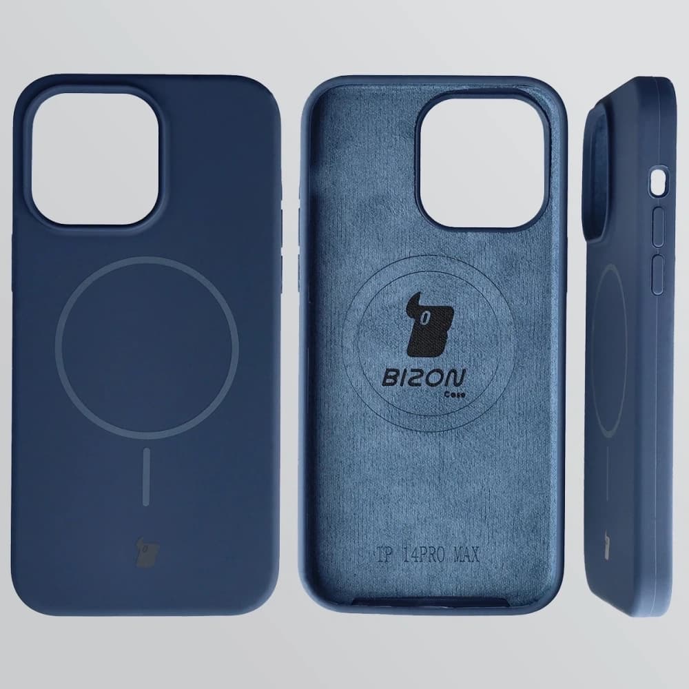 Husa moale Bizon cu magnet pentru Apple iPhone 14 Pro Max, albastru marin - 5