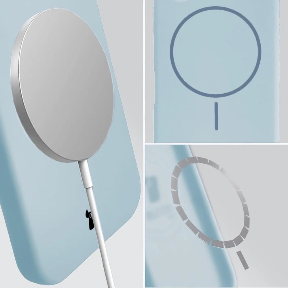 Husa moale Bizon cu magnet pentru Apple iPhone 14 Pro Max, albastră - 4