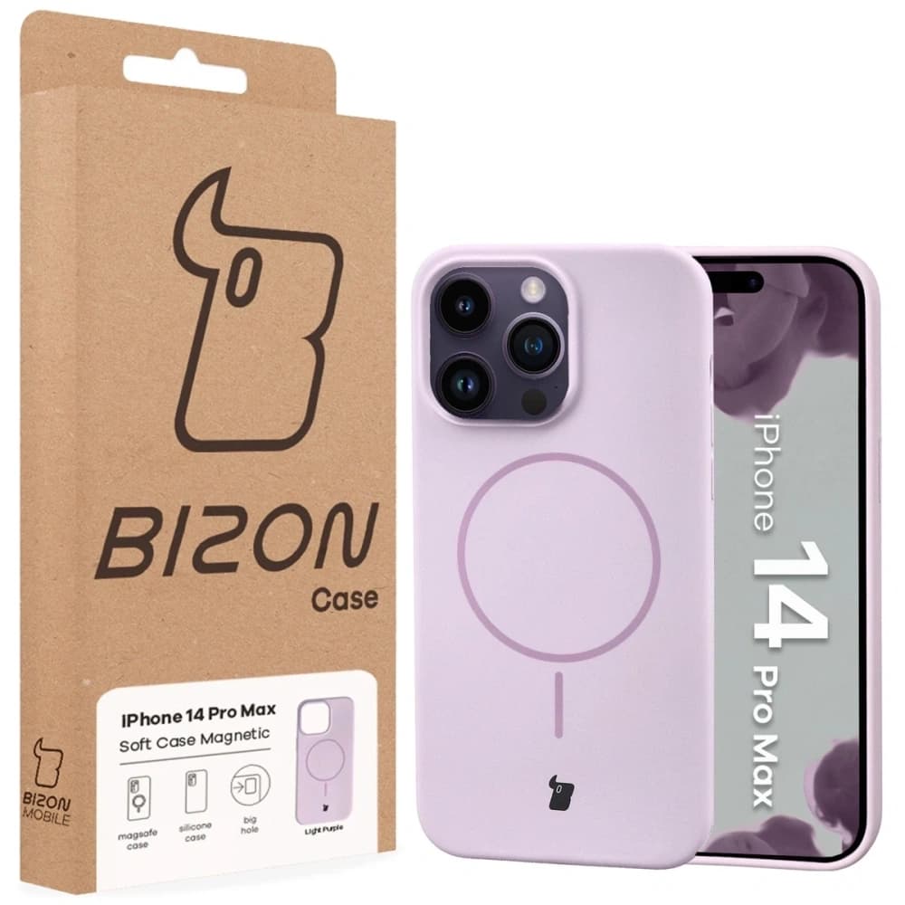 Husă magnetică Bizon Soft pentru Apple iPhone 14 Pro Max, mov deschis - 8