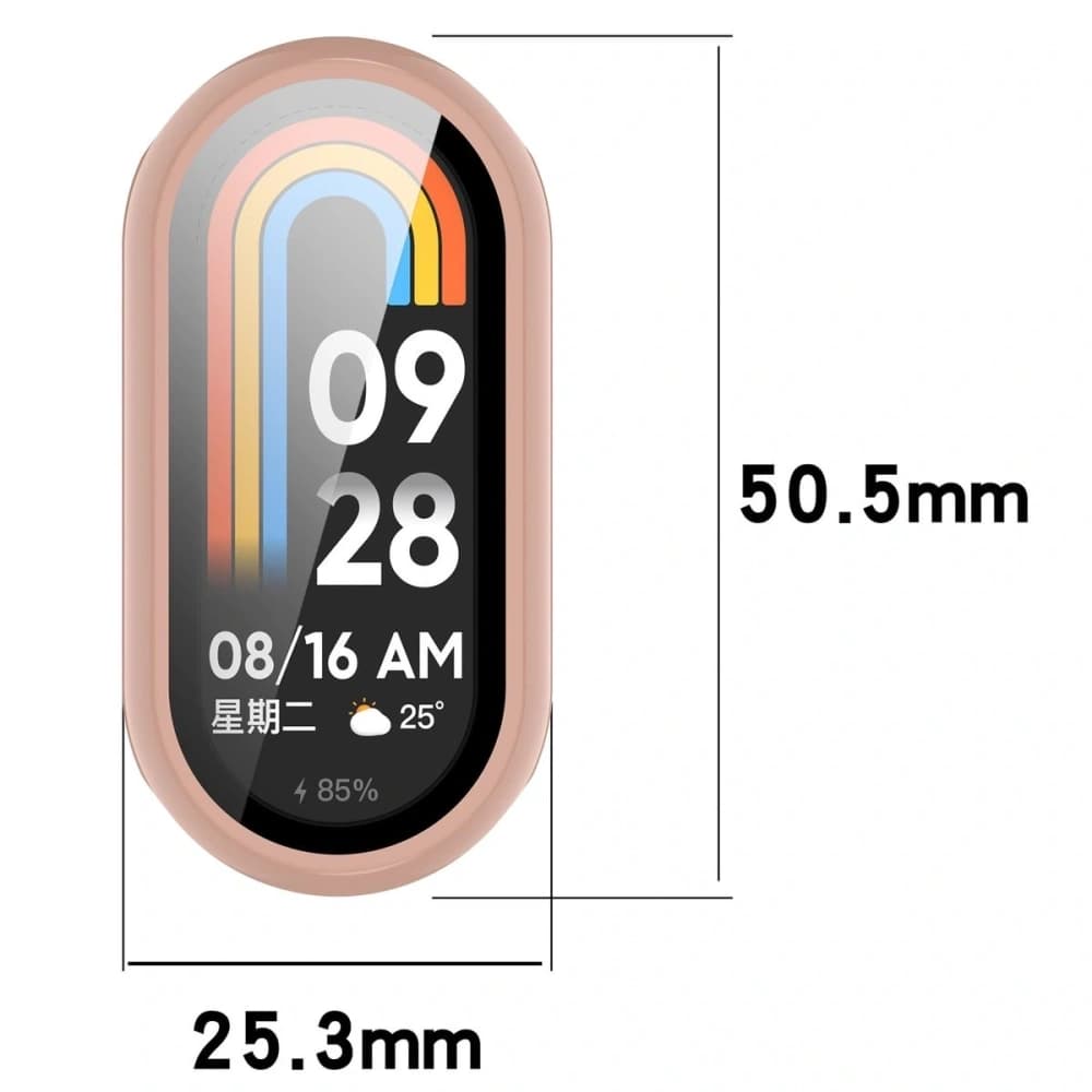 Bizon Case+Glass Watch Xiaomi Smart Band 10 pink - 2