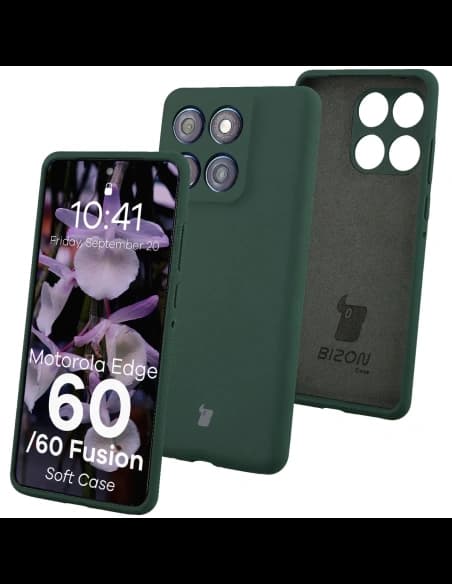 Husă moale Bizon pentru Motorola Edge 60 Fusion / 60 verde închis