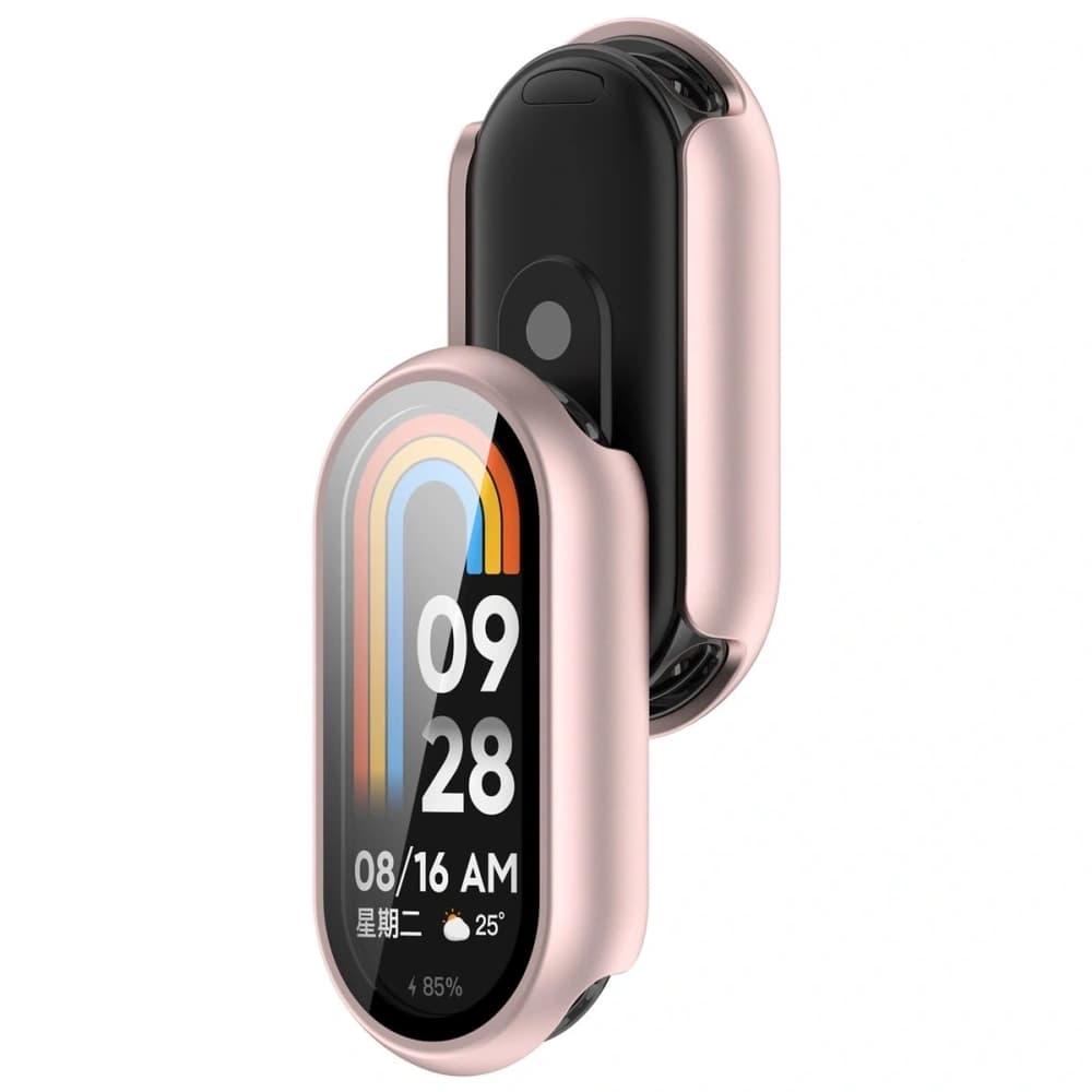 Bizon Case+Glass Watch Xiaomi Smart Band 10 light pink