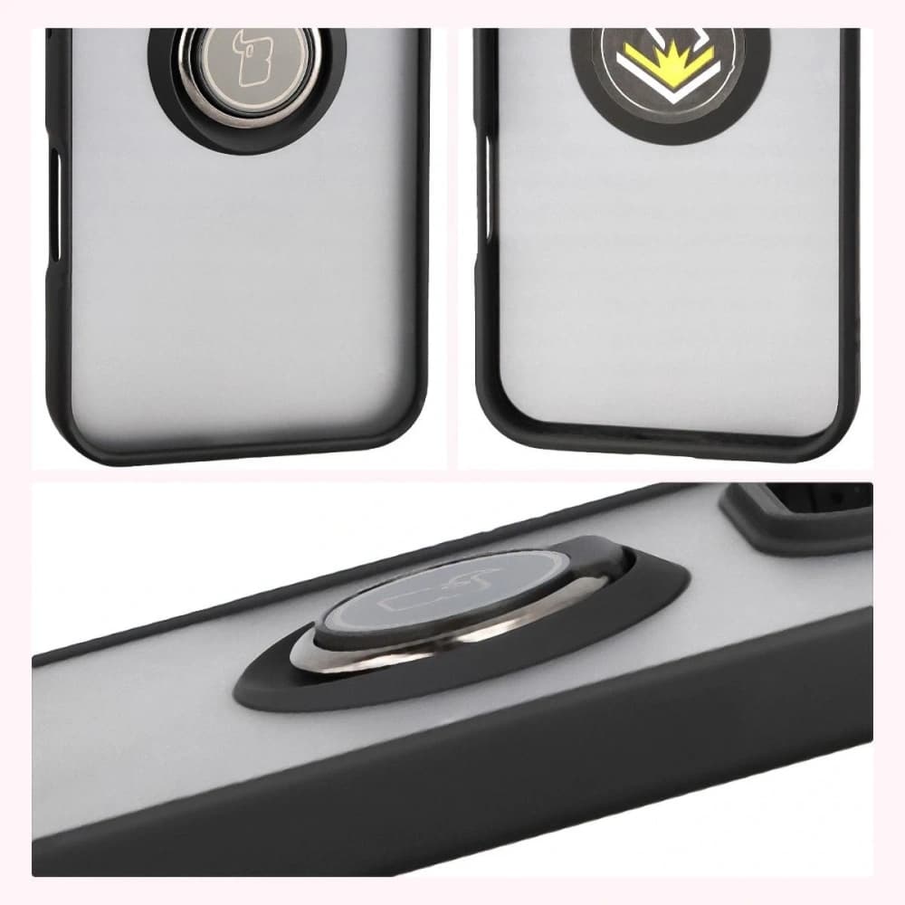 Bizon Case Hybrid Ring Honor 400 Lite s kouřovým provedením a černým rámem - 4