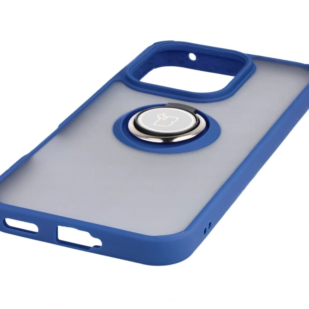 Inel hibrid Bizon Case Honor 400 Lite fumuriu cu ramă albastru închis - 5