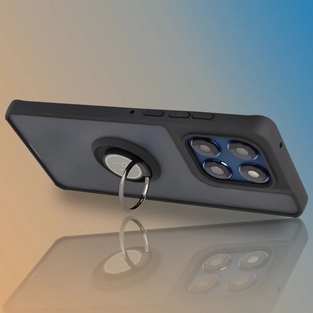 Bizon Case Hybrid Ring Motorola Edge 60 Fusion / 60 fumuriu cu un cadru negru - 6