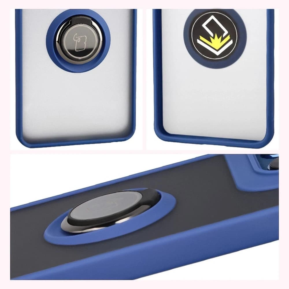 Bizon Case Hybrid Ring Motorola Edge 60 Fusion / 60 fumuriu cu albastru marin - 4