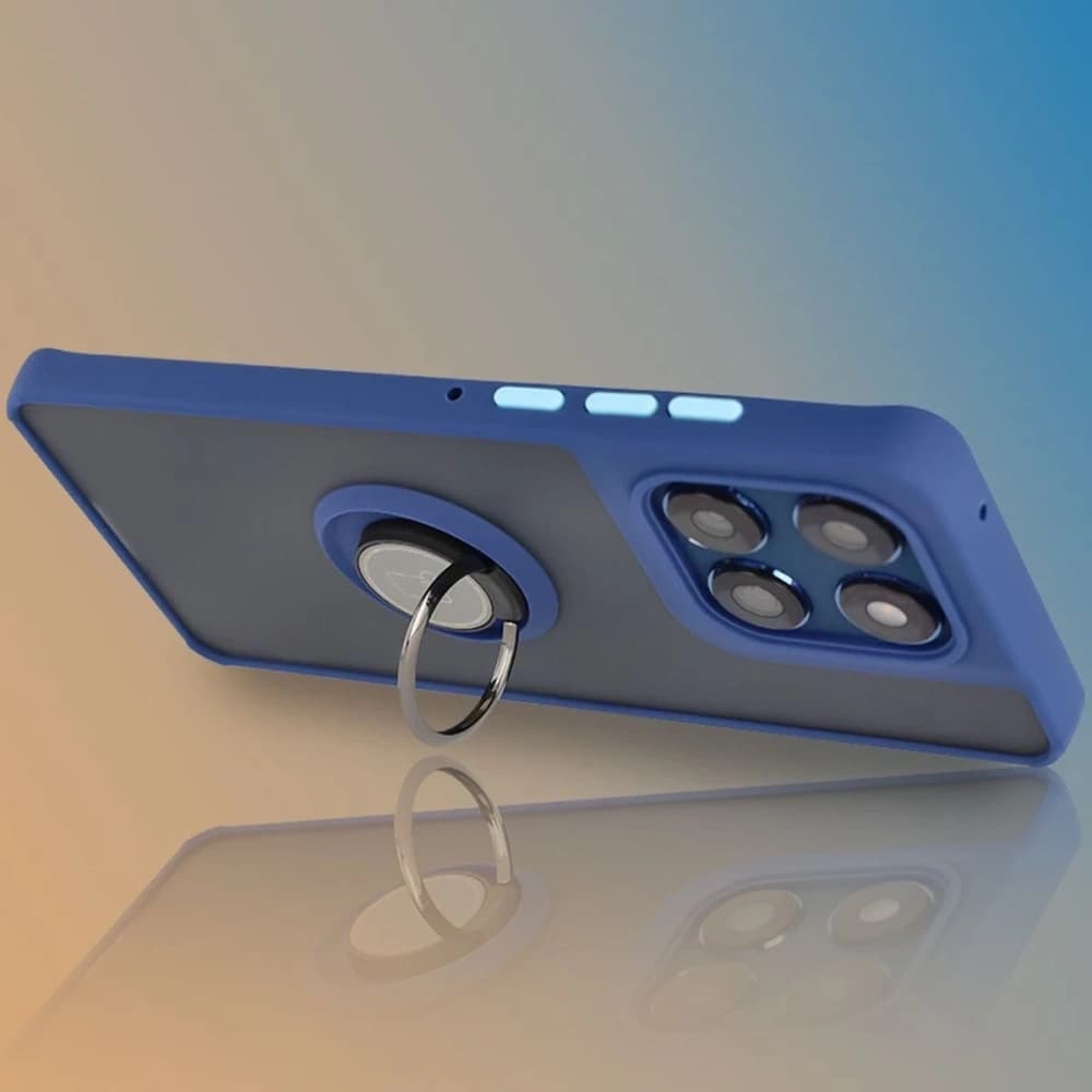 Bizon Case Hybrid Ring Motorola Edge 60 Fusion / 60 fumuriu cu albastru marin - 6