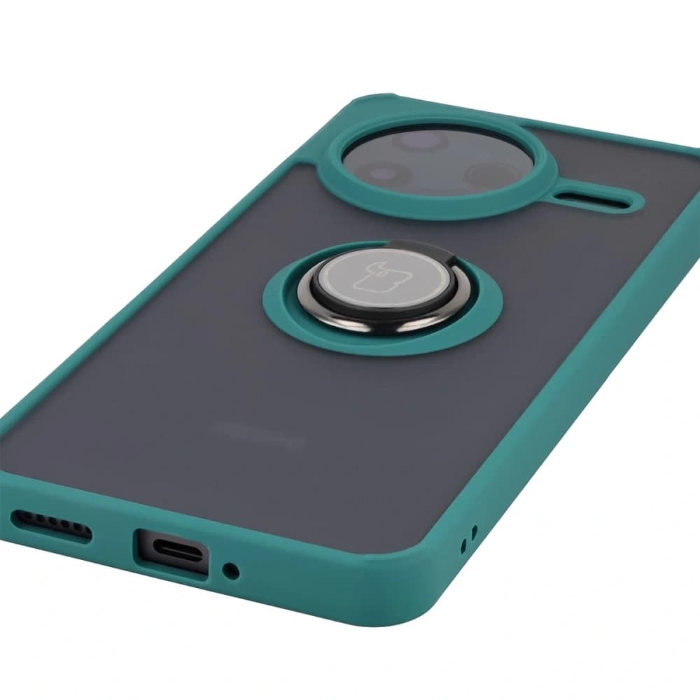 Bizon Case Hybrid Gyűrű Xiaomi POCO F7 Pro füstös sötétzöld kerettel - 5