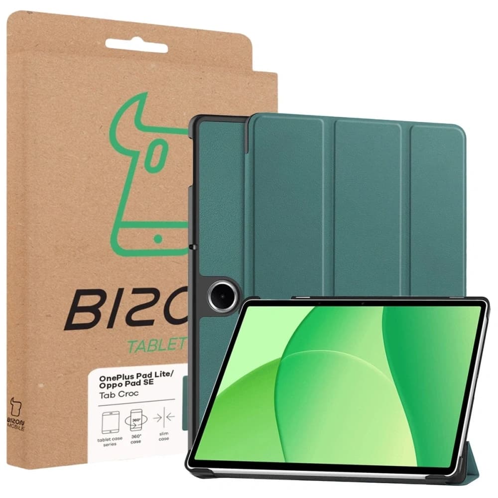 Bizon Case Tab Croc OnePlus Pad Lite / Oppo Pad SE verde închis - 8