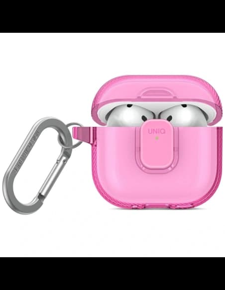 UNIQ Glase Pro Apple AirPods 4 zárható tok rózsaszín