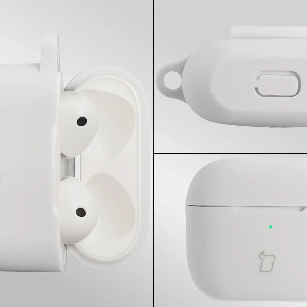 Bizon Case sluchátka silikon Apple AirPods 3 bílé - 3