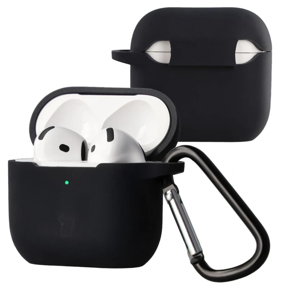 Bizon Case Fejhallgató Szilikon Apple AirPods 4 fekete - 1