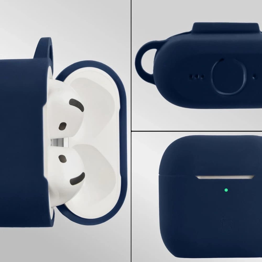 Bizon Case Fejhallgató Szilikon Apple AirPods 4 sötétkék - 3