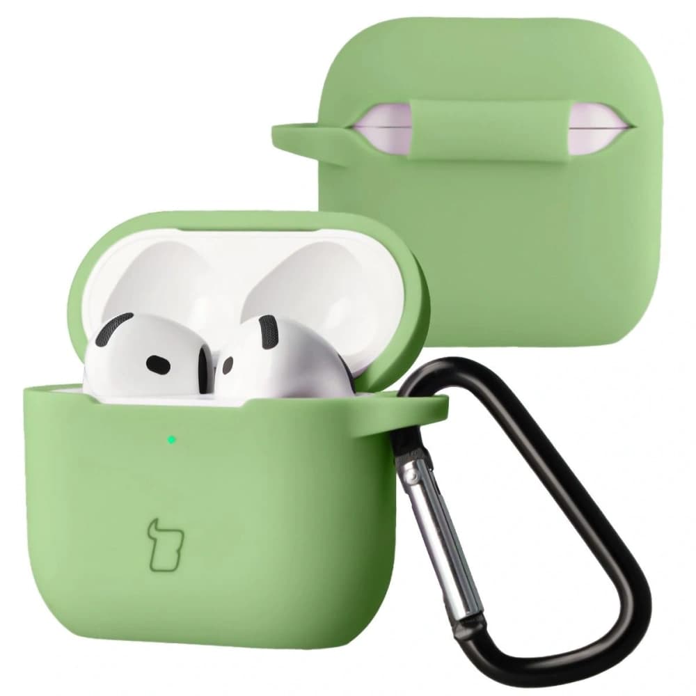 Bizon Case Fejhallgató Szilikon Apple AirPods 4 világoszöld - 1
