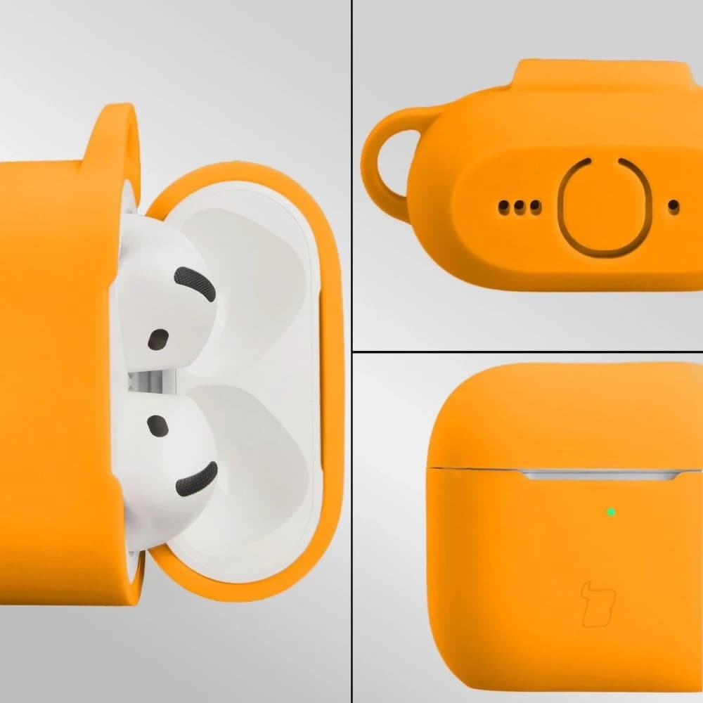 Bizon Case Fejhallgató Szilikon Apple AirPods 4 sárgarépa - 3